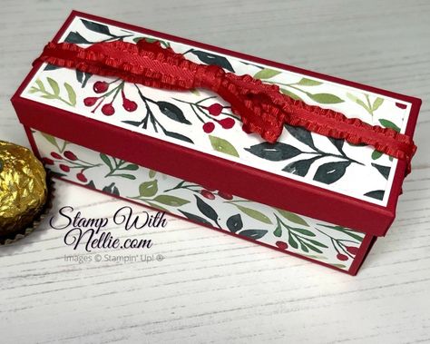 A Christmas Box with 3 boxes inside - featuring Stampin' Up! Painted Christmas suite - Stamp with Nellie Stampin Up Painted Christmas, Treat Boxes Diy, Chrismas Cards, Christmas Treats Holders, Christmas Treats Boxes, Christmas Boxes, Christmas Favors, Creative Gift Wrapping, Paper Crafts Origami