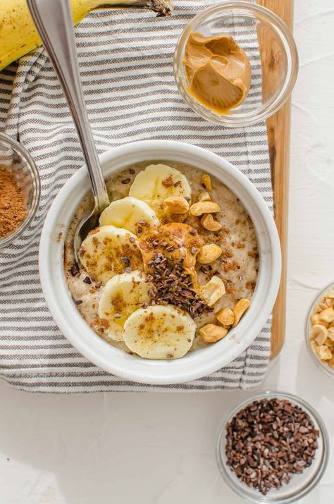 Bananas And Cream, Steel Cut Oats Overnight, Steel Cut Oats Recipe, Oatmeal Toppings, Apple Cinnamon Oatmeal, Protein Oatmeal, Cinnamon Oatmeal, Healthy Food Facts, Make Ahead Breakfast