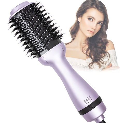 Hair Dryer Brush,Hot Air Brush, Blow Dryer bruch,One Step Hair Dryer and Volumizer with Salon Negative Ionic for Straightening, Professional Brush Hair Dryers for Men and Women Purple Brush Blow Dryer, One Step Hair Dryer, Hot Air Brush, Dryer Brush, Blow Dry Brush, Hair Dryer Brush, Brush Hair, Hair Dryers, Air Brush