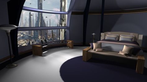 Jedi Bedroom, Padme Star Wars, Futuristic Bedroom, Temple Room, Star Wars Bedroom, Star Wars Room, Star Wars Design, Star Wars Concept Art, Star Wars Rpg