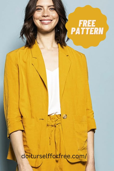 Free Printable Sewing Patterns, Dress Sewing Patterns Free, Blazer Pattern, Coat Pattern Sewing, Sewing Tops, Sewing Patterns Vintage, Printable Sewing Patterns, Shirt Sewing Pattern, Suit Pattern