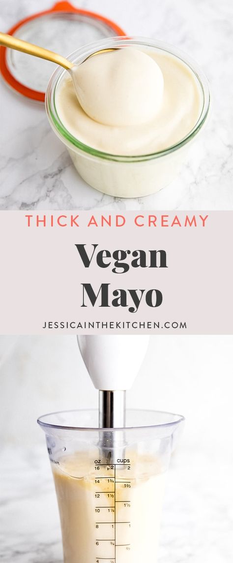 Vegan Mayo Recipe, Vegan Mayonaise, Easy Food Recipes, Mayo Recipe, Mayonnaise Recipe, Vegan Mayo, Vegan Mayonnaise, Vegan Sauces, Low Carb Vegan