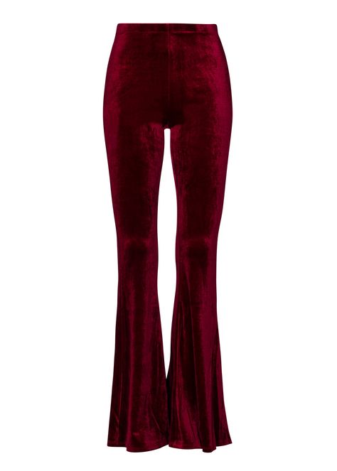 Hslot Outfits, 70's Aesthetic, Blondie Band, Velvet Bell Bottoms, Deep Red Velvet, Body Decor, Velvet Flare Pants, Burgundy Outfit, Red Flare