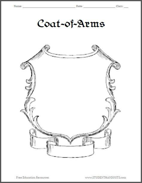 Here is an assortment of free printable coats-of-arms templates which students can customize while learning about life during the European Middle Ages. Coat Of Arms Template Free Printable, Coat Of Arms Template, Family Crest Template, Template Cc, Medieval Coat, Shield Template, Writing Paper Template, Homeschool History, Medieval Times