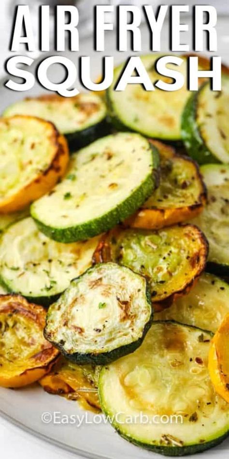 Try this Air Fryer Squash recipe for crispy summer squash that is perfect for dipping! Delicious with dill dip or tangy low carb avocado dip. #easylowcarb #airfryersquash #easysquashrecipes #lowcarbsquash #bestsquashrecipes #lowcarb #easyrecipe #appetizer #sidedish #crispyrecipe Air Fryer Squash, Easy Squash Recipes, Keto Veggies, Carb Sides, Crispy Recipes, Summer Squash Recipes, Yellow Squash Recipes, Dill Dip, Air Fryer Oven Recipes