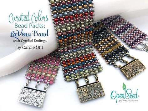 Gorgeous Beaded Bracelet Tutorials and Bead Packs by Openseed - The Beading Gem's Journal Beaded Bracelet Tutorial, Beading Stitches, Make Bracelet, Bead Weaving Tutorials, Beading Loom, Right Angle Weave, Chevron Bracelet, Beaded Bracelets Tutorial, Beaded Cuff Bracelet