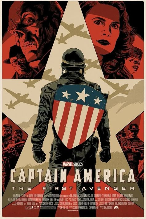 Movie Poster Drawing, Captain America Poster, Captain America Art, Marvel Movie Posters, Avengers Poster, Capt America, Captain America The First Avenger, Film Marvel, The First Avenger