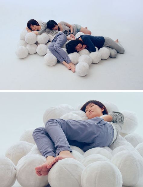 Taiwanese designer Cheng-Tsung Feng has designed Daydreamer, an indoor leisure chair or sofa that's derived from the imagination of a cloud from our childhood. #FurnitureDesign #Sofa #Design Color Factory, Rug Tufting, Sculptural Furniture, Sensory Rooms, Swing Design, Brand Advertising, Human Touch, Sensory Room, Unique Chair