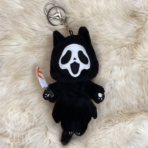 GHOSTCATS – STEELWITHTEETH Dark Plushies, Scary Plushies, Keychain Plushies, Cute Goth Plushies, Gloomy Bear Keychain, Cat Plush Keychain, Felt Plush, Keychain Black, Plush Keychain