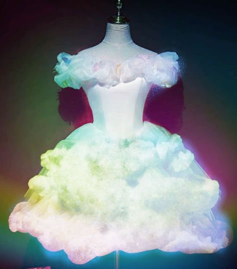 Weather Themed Outfits, Cloud Inspired Dress, Thunder Cloud Costume, Cloud Inspired Fashion, Cloudcore Outfits, Dress For Godmother, Storm Cloud Costume, Cloud Outfit, Labyrinth Ideas