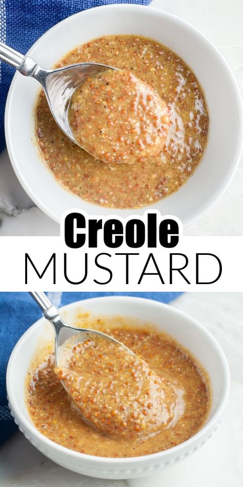 Make your own creole mustard at home with just a few simple ingredients. If you can't find creole mustard in the grocery store, it's easy to make your own. Use as a spread, dip, and more. Cajun Mustard Recipe, Stone Ground Mustard Sauce, Creole Mustard Recipe, Creole Mustard Sauce, Homemade Mustard Recipe, Homemade Mustard, Mustard Dip, Creole Mustard, Mustard Dipping Sauce