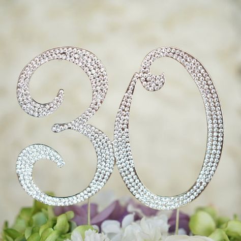 30th Anniversary Cake, Anniversary Dinner Ideas, Crystal Cake Topper, 25th Wedding Anniversary Party, Silver Cake Topper, Rhinestone Cake Topper, Anniversary Cake Topper, Silhouette Cake Topper, Silhouette Cake