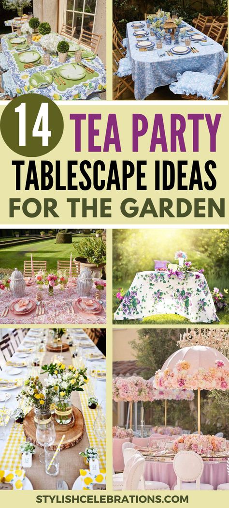 Elegant Tea Party Table Settings Ideas For the Garden Tea Party Table Settings Ideas, Tea Party Decorations Diy, High Tea Decorations, Casual Tea Party, Afternoon Tea Table Setting, Tea Party Table Decorations, Tea Party Tablescape, Ideas For The Garden, Easy Decor Ideas