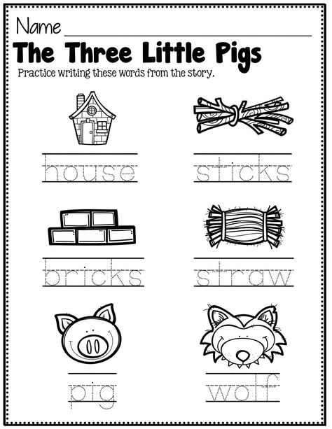 Free The Three Little Pigs Worksheets | Learning Printable Free The Three Little Pigs Worksheets Story Elements Kindergarten, 3 Little Pigs Activities, Elements Of A Story, Story Worksheet, Three Little Pigs Story, Fairy Tales Preschool, Story Retelling, Character Worksheets, Worksheet Kindergarten