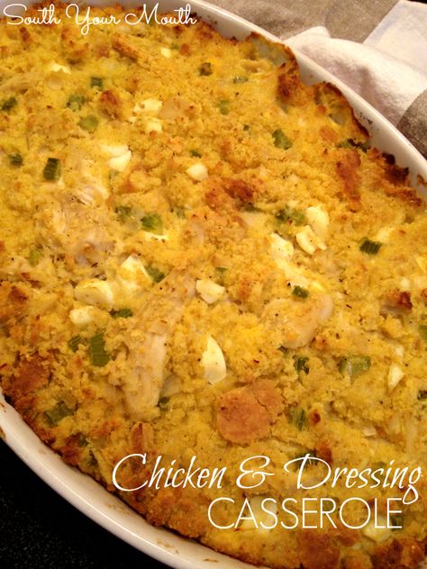 Chicken Dressing Casserole, Homemade Cornbread Dressing, Pepperidge Farm Stuffing, Chicken And Dressing, Dressing Casserole, Southern Cornbread Dressing, Chicken And Dressing Casserole, Dressing Recipes Thanksgiving, Chicken Dressing