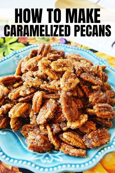 Winter Snack Ideas, Pecan Recipe, Caramelized Pecans, Candied Pecans Recipe, Winter Snack, Sweet Bakes, Fun Friday, Pecan Recipes, Candied Pecans