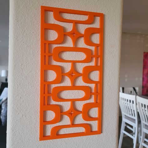 Retro Wall Hanging, Midcentury Exterior Products, Mcm Backyard, Mcm Wall Decor, Midcentury Modern Wall Art, Mcm Office, Atomic Decor, Mid Century Modern Wall Decor, Portland House