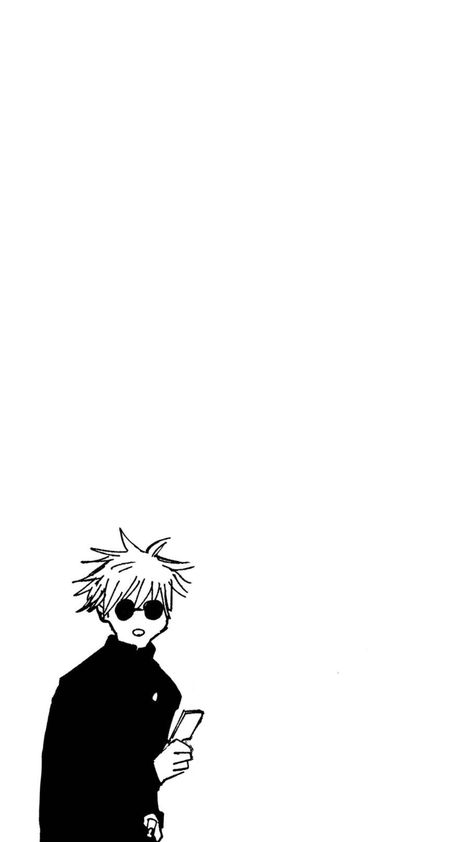 White Jjk Wallpaper, Subtle Gojo Wallpaper, Gojo Satoru Wallpaper Black And White, Gojo Wallpaper Black And White, Gojo White Background, White Anime Wallpaper Iphone, Gojo Satoru Wallpaper Manga, Gojo Satoru Manga Wallpaper, Gojo Manga Wallpapers