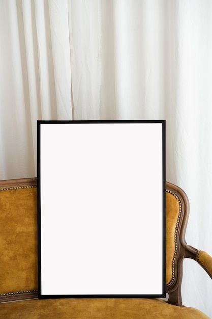 Photo blank vertical frame mockup on a v... | Premium Photo #Freepik #photo Minimalist Studio, Vertical Frames, Illustration Watercolor, Photo Display, Studio Interior, Vintage Sofa, Watercolor Drawing, Art Display, Photo Displays