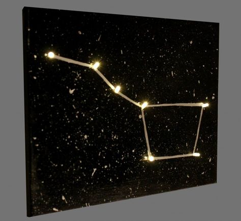 Light-Up Constellation Canvas | Fun Family Crafts Diy Constellation, Constellation Craft, Arts And Crafts For Teens, Diy Crafts For Teens, Arts And Crafts Furniture, Easy Arts And Crafts, Art And Craft Videos, Kindergarten Crafts, Do It Yourself Crafts