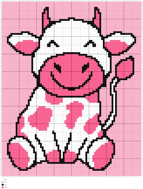 Pixel Blanket Crochet Free Pattern, Graphgan Patterns Free Charts, Crochet Cow Blanket Pattern Free, Crochet Cow Blanket, Crochet Cow Blanket Free, Latch Hook Patterns Charts Free, Free Tapestry Crochet Patterns, Crochet Cow Graphgan, Crochet Cow Tapestry