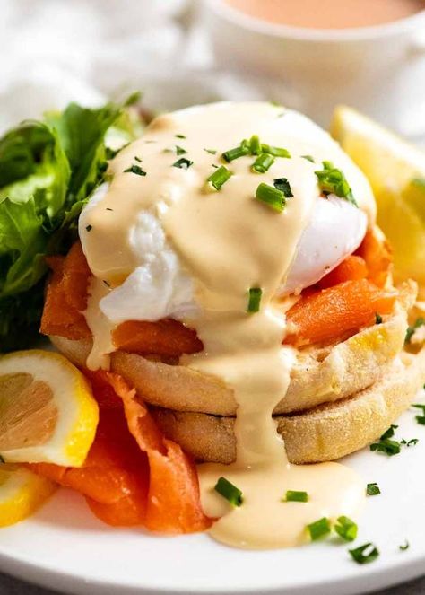 Eggs Benedict | RecipeTin Eats Breakfast Ideas Eggs, Easy Eggs Benedict, Smoked Salmon And Eggs, Poached Egg Recipe, Eggs Benedict Recipe, Fancy Breakfast, Recipetin Eats, Recipe Tin, Hollandaise Sauce