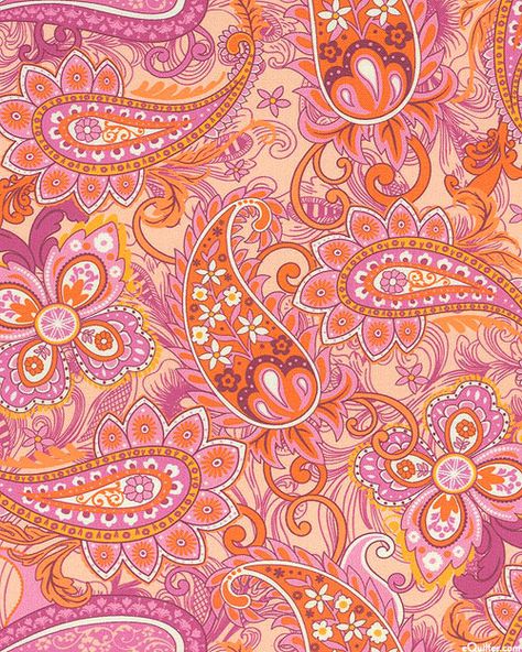 eQuilter Paisley Rose - Folk Garden - Blush Pink Paisley Border, Class 1 B, Pink Quilts, Border Embroidery, Free Quilt Patterns, Pink Paisley, Quilt Patterns Free, Fabric Online, Paisley Pattern