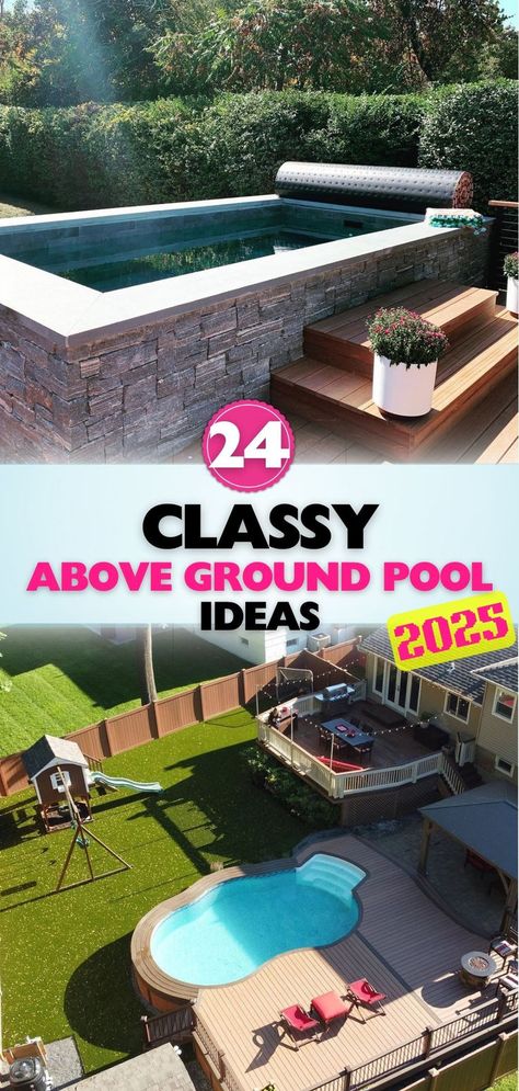 Transform your outdoor area with these best above ground pool ideas. From modern to rustic styles, find the perfect fit for your unique backyard layout. Unique Backyard, Patio Walkway, Backyard Layout, Best Above Ground Pool, Ground Pool Ideas, Above Ground Pool Ideas, Above Ground Pools, Pool Stuff, Ground Pools