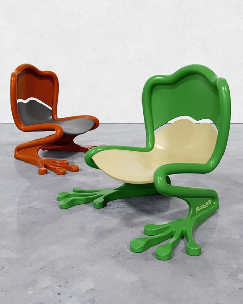 I’m not an | frog chair / 2024 🐸💤 furniture - sculpture art green & dark orange ver #furnituredesigner #furnitureartist #furnitureart #furnituremaker #… | Instagram Chair Design Creative, Frog Furniture, Frog Chair, Weird Chairs, Furniture Sculpture, Opera Fashion, Funny Furniture, Mushroom Chair, Weird Furniture