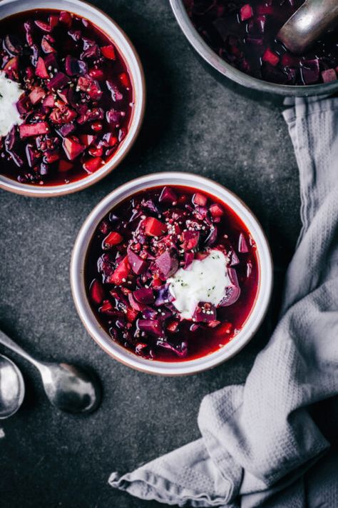 Golden Lentil, Vegetarian Borscht, Soup With Lentils, Roasted Rhubarb, Beetroot Soup, Winter Vegetable, Beet Soup, Barley Soup, Winter Vegetables