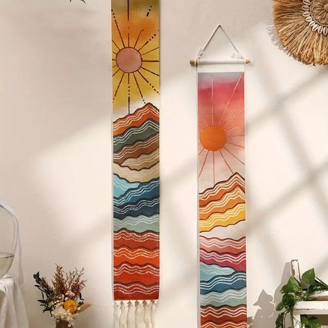 Tapestry Wall Hanging Bohemian Art Home Decor Fringe Long - Temu Canada Tapestry Crafts, Cactus Motif, Mountain Sunrise, Boho Tapestry, Bohemian Tapestry, Bohemian Art, Functional Decor, Plant Pattern, Tapestry Wall