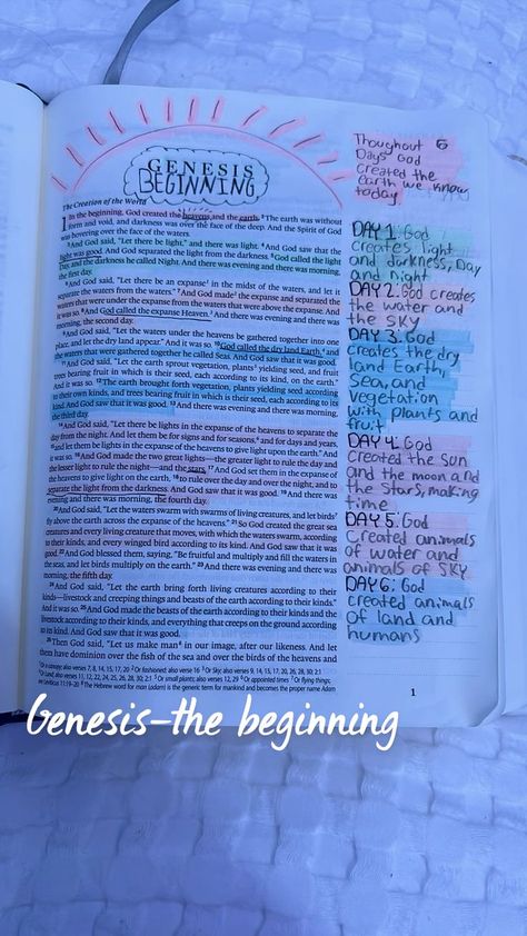 Bible Study Genesis Bible Study Genesis, Genesis Core, Bible Journaling Genesis, Genesis Bible Journaling, Genesis Bible Study, Bible Highlighting, Study Plans, Bible Study Plans, Study Notebook