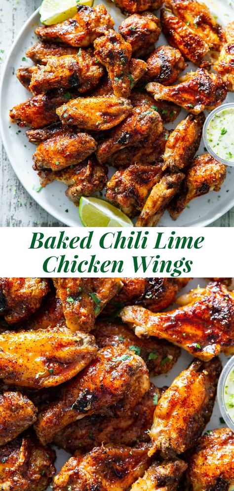 Chili Lime Chicken Wings, Lime Chicken Wings, Sweet And Spicy Chili, Paleo Running Momma, Chicken Lickin, Crispy Baked Chicken Wings, Chili Lime Chicken, Paleo Appetizers, Fun Dinner