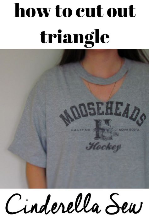 how to cut choker style tshirt. cut triangle out of front of tshirt under collar. easy diy tshirt ideas! click for video tutorial Diy Tshirt Ideas, Tshirt Style Outfit, Cut Shirt Designs, Diy Cut Shirts, Diy Tshirt, Diy Choker, Style Tshirt, Do It Yourself Crafts, Tshirt Ideas