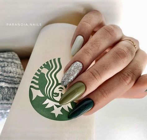 Olive Nails, Milky Nails, Hippie Nails, Fall Gel Nails, Classy Acrylic Nails, Silver Nails, Classy Nails, Chic Nails, Fancy Nails