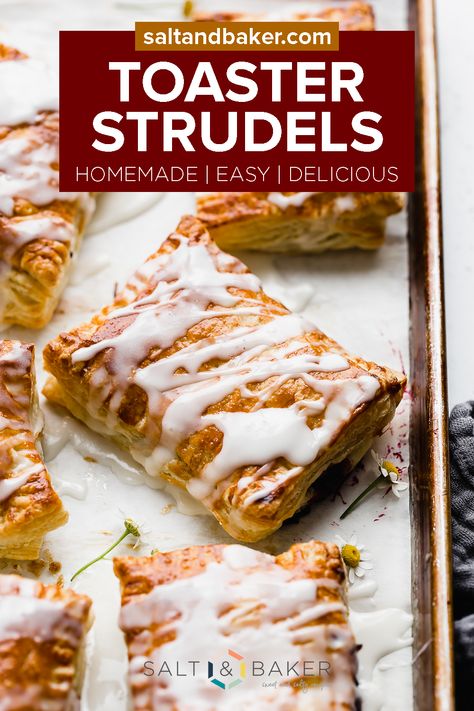 Homemade Toaster Strudel Recipes, Toaster Strudel Recipe, Berry Strudel, Triple Berry Jam, Homemade Toaster Strudel, Almond Glaze, Toaster Strudel, Pepperidge Farm Puff Pastry, Strudel Recipes