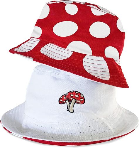 Mushroom Bucket Hat, Cottagecore Hat, Mushroom Patch, Toad Costume, Harajuku Punk, Mushroom Hat, Sun Cap, Mushroom Decor, Fisherman Hat