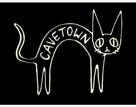 Poster Prints Cavetown, Cavetown Stickers Printable, Cavetown Bat Logo, Cavetown Cat Logo, Cavetown Black And White, Cave Town Poster, Cavetown Drawings, Cavetown Tattoo Ideas, Cavetown Aesthetic Poster