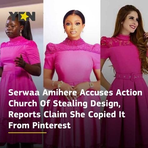 Serwaa Amihere and the management of her fashion brand have apologised to the leaders and choristers of Action Worship Center for accusing them of style theft. Serwaa Amihere Dresses, Serwaa Amihere, Celine Dress, Entrepreneur Fashion, Love And Light, Fashion Labels, Dress Backs, Pretty Dresses, Celebrity News