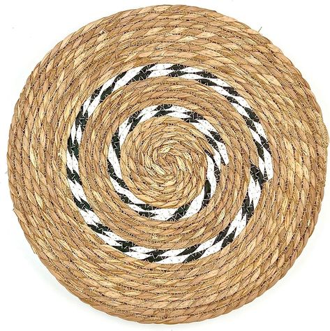 Amazon.com: INDIGO OUTPOST Round Woven Placemats Set of 4, Washable Heat Resistant Boho Eco-Friendly Seagrass Cotton Blend, Centerpiece Table Decorations (Black/White, 15in) : Home & Kitchen Table Decorations Black, Centerpiece Table, Woven Placemats, Place Mats, Heat Resistant, Home Kitchen, Placemats, Cotton Blend, Eco Friendly