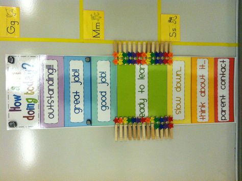 Behavior Clip Chart...I can't remember who/where I got the chart from. For the clothespins, I used foam star stickers and wrote student numbers on them. That way, I can reuse them next year. The clothespins are long enough to add jewels on them for each time a student lands on "outstanding." Once they get 5 jewels, they'll receive a class reward ticket. Classroom Behavior Chart, Classroom Jobs Display, 3rd Grade Ideas, Behavior Clip Charts, Behavior Charts, Classroom Management Ideas, Behavior Chart, Behaviour Management, Classroom Organisation