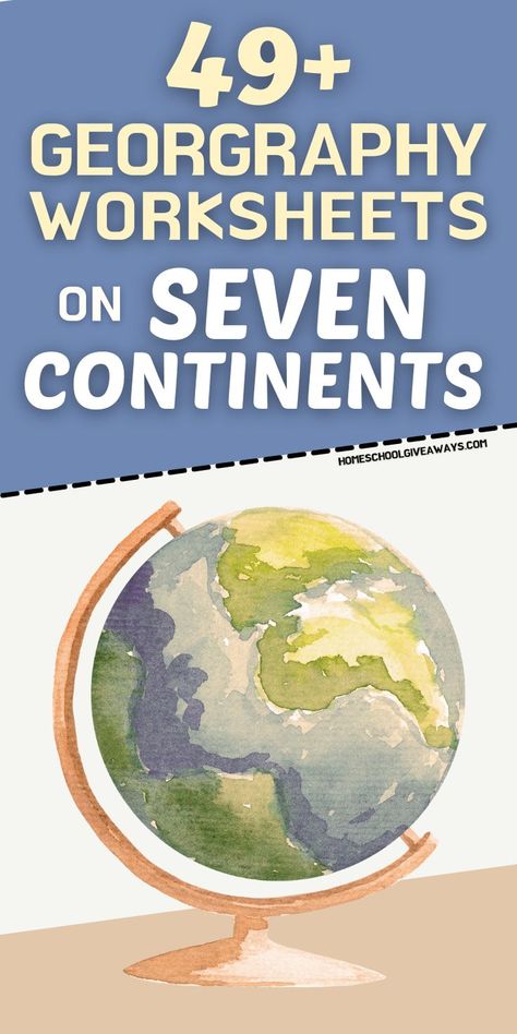 Over 49 elementary geography worksheets on the seven continents. Free to download. Homeschool Resources | Science Resources | Environmental Science | Earth Science | Geography for Kids | Geography Project Homeschool Geography Curriculum, Geography Printables, Elementary Geography, Geography Project, Science Earth, Geography Worksheets, Seven Continents, Geography For Kids, Teaching Geography