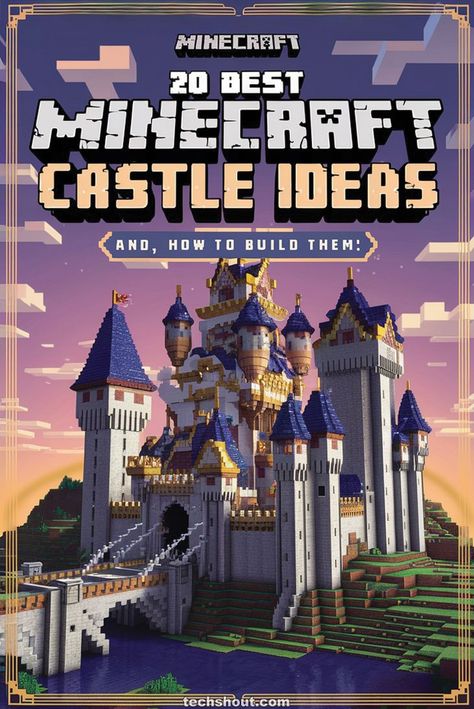 #20 Best Minecraft Castle Ideas [And, How To Build Them] - TechShout Minecraft Castle Step By Step, Castle Tutorial Minecraft, Minecraft Castle Tutorial How To Build, Castle Minecraft Tutorials, Unique Minecraft Builds, Bridge Design Ideas, Minecraft Castle Tutorial, Minecraft Bridge Design, Minecraft Build Tutorials