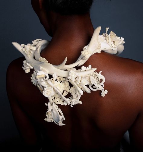 Avant Garde Jewelry, Eco Jewelry, Bone Jewelry, Body Adornment, Sculptural Object, Art Jewelry Contemporary, Carved Bone, Bone Carving, Contemporary Jewellery