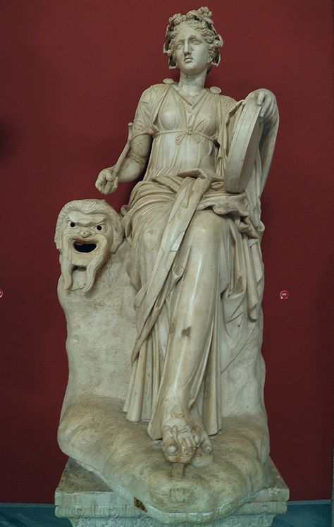 Statue of Melpomene, Muse of Tragedy, found at the Villa of Cassius at Tivoli, Hadrianic period (AD 117-138), Vatican Museums | da Following Hadrian Thalia Muse, Apollo And The Muses, Istoria Artei, Equestrian Statue, Daughter Of Zeus, Roman Sculpture, Greek Mythology Art, Vatican Museums, Roman Art