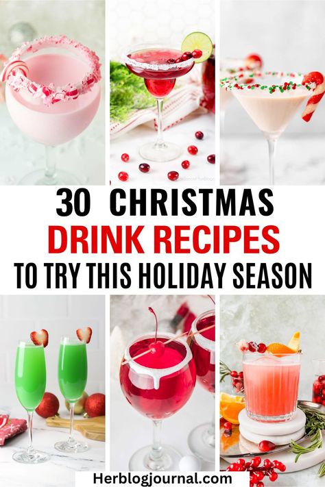 Christmas cocktails Alcoholic Drink Christmas, Girls Night Drinks Cocktails Christmas, Mixed Drinks For Christmas, Festive Adult Beverages, Christmas Themed Mixed Drinks, Christmas Alcoholic Drink Ideas, Christmas Eve Drink Ideas, Christmas Party Beverages, Christmas Themes Alcoholic Drinks