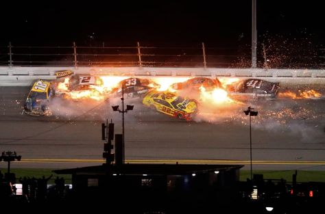 NASCAR is a dangerous sport and that is put on display every weekend with the risk of crashing. Here are the top-5 worst wrecks in modern NASCAR history. Nascar Wrecks, Nascar Crash, Nascar Champions, Austin Dillon, Dangerous Sports, Brad Keselowski, Denny Hamlin, Ryan Blaney, Joey Logano