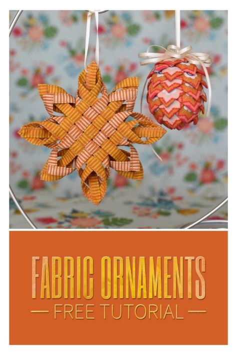 Woven Fabric Star Ornament Free Sewing Pattern and Video Tutorial Scandinavian Star Ornament, Scandinavian Star, Scandinavian Ornaments, Diy Quilted Christmas Ornaments, Fabric Art Diy, Scandinavian Christmas Ornaments, Fabric Christmas Decorations, Christmas Scandinavian, Ribbon Ornaments