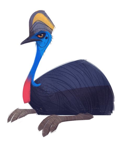 Art by Heather Nesheim* Cassowary Daily Cat Drawings, Cassowary Bird, Bird People, Cat Drawings, Animal Character, Bird Drawings, Bird Illustration, Illustration Character Design, Aboriginal Art