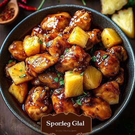 Spicy Pineapple Brown Sugar Chicken - Simply Recipes - Fewer Worries, More Delight Pineapple Orange Chicken, Pineapple Jalepeno Chicken, Sweet And Spicy Pineapple Chicken, Pineapple Habanero Chicken, Sweet And Spicy Honey Pepper Chicken, Brown Sugar Chicken Recipes, Pineapple Glazed Chicken, Spicy Pineapple Chicken, Teriyaki Pineapple Chicken